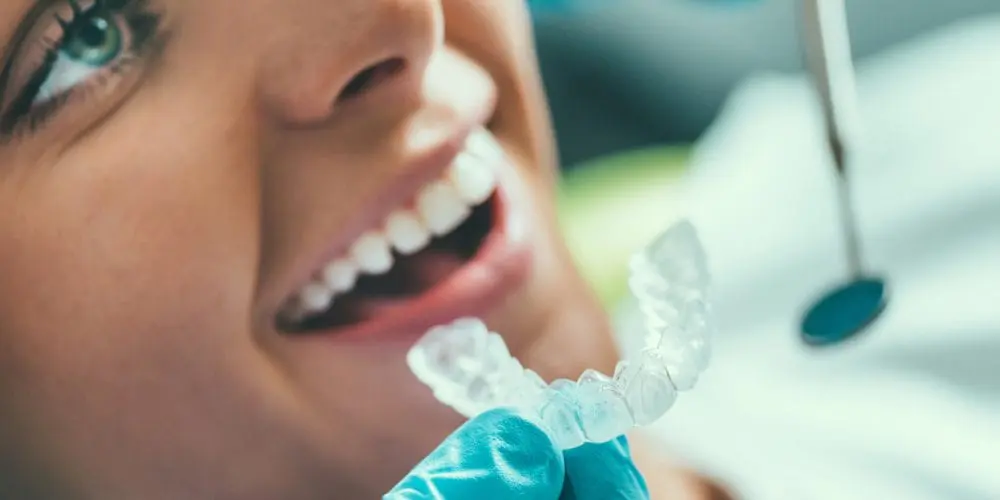 A Woman Getting Invisalign Dental Braces Procedure